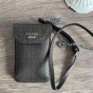 Guess Dark Brown Crossbody with Chain Strap